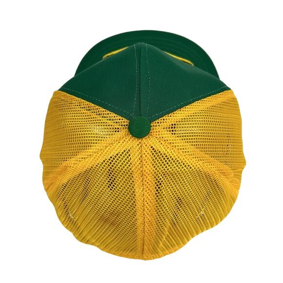 Vintage Acme Concrete Company Snapback Mesh Trucker Hat Yellow/Green 1990's - Picture 7 of 11